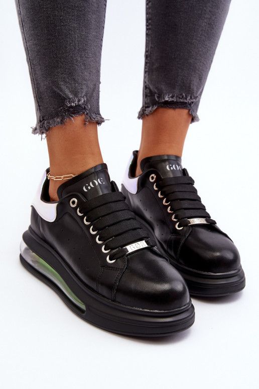 Zapatillas modelo zapatos. Femenino Piel GOE NN2N4030 de color negro