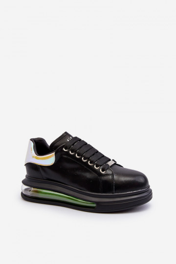 Zapatillas deportivas de cuero para mujer GOE NN2N4030 color negro 2