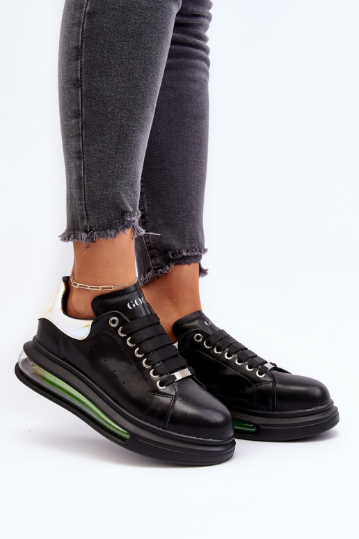 Zapatillas modelo zapatos. Femenino Piel GOE NN2N4030 de color negro