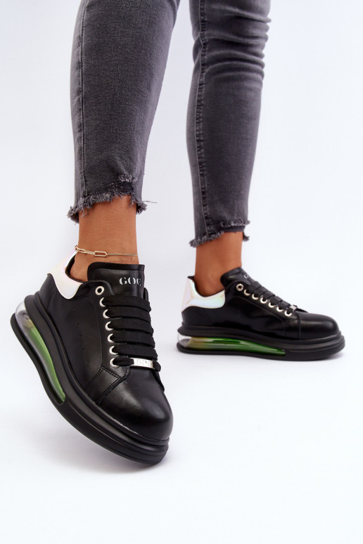 Zapatillas modelo zapatos. Femenino Piel GOE NN2N4030 de color negro