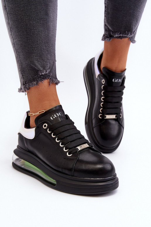 Zapatillas modelo zapatos. Femenino Piel GOE NN2N4030 de color negro