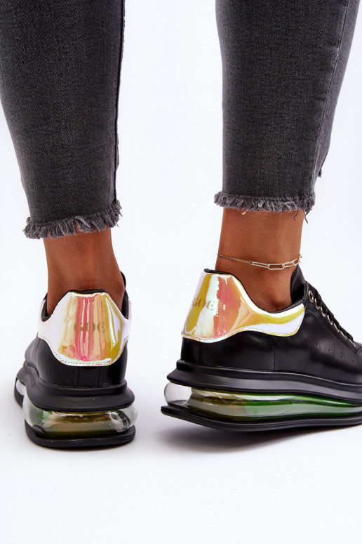 Zapatillas modelo zapatos. Femenino Piel GOE NN2N4030 de color negro