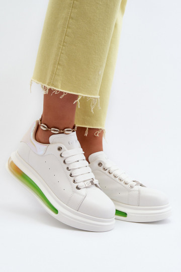 Zapatillas modelo zapatos. Femenino Piel GOE NN2N4029 el color blanco 2