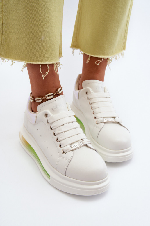 Zapatillas modelo zapatos. Femenino Piel GOE NN2N4029 el color blanco