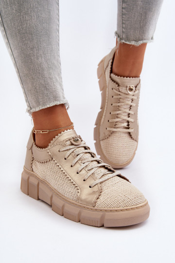 Zapatos de cuero para mujer Tai turiciejka 05850-22 color marfil