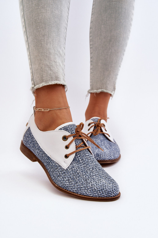 Piel zapatos Femenino con tacones anchos Tiene queciejka 06461-17 color azul Piel zapatos Femenino con tacones anchos Tiene queciejka 06461-17 color azul