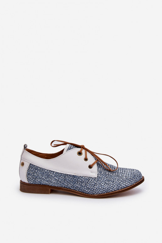 Piel zapatos Femenino con tacones anchos Tiene queciejka 06461-17 color azul Piel zapatos Femenino con tacones anchos Tiene queciejka 06461-17 color azul