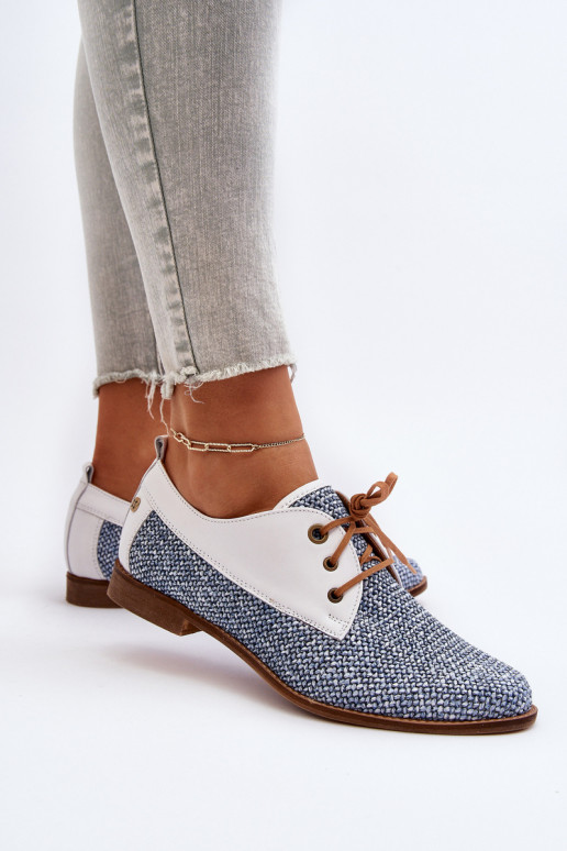 Piel zapatos Femenino con tacones anchos Tiene queciejka 06461-17 color azul Piel zapatos Femenino con tacones anchos Tiene queciejka 06461-17 color azul