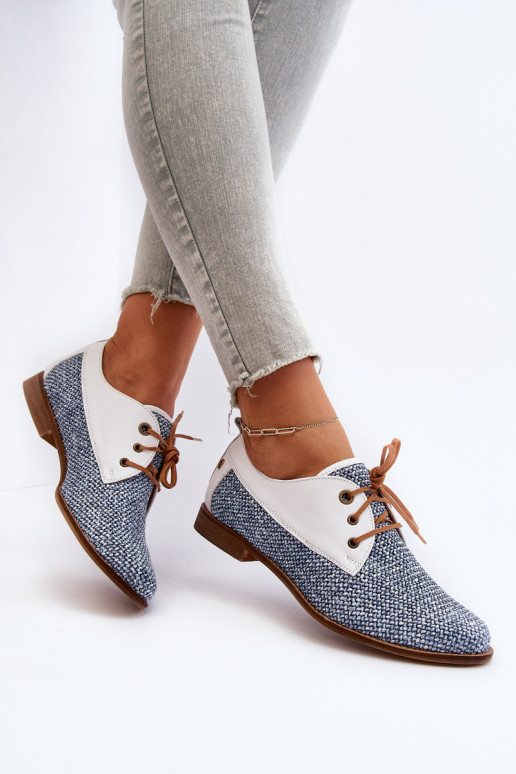 Piel zapatos Femenino con tacones anchos Tiene queciejka 06461-17 color azul Piel zapatos Femenino con tacones anchos Tiene queciejka 06461-17 color azul