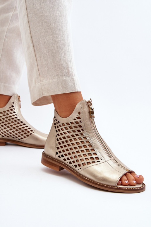 Zazoo 977/L Piel Sandalias caladas Al castillo color dorado Zazoo 977/L Piel Sandalias caladas Al castillo color dorado