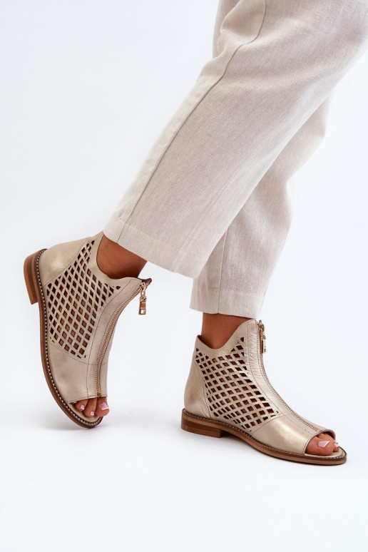 Zazoo 977/L Piel Sandalias caladas Al castillo color dorado Zazoo 977/L Piel Sandalias caladas Al castillo color dorado