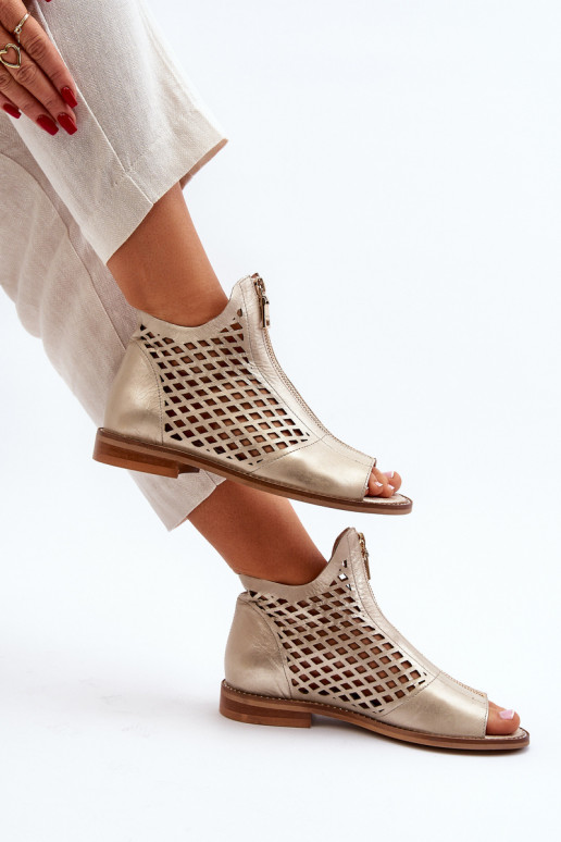 Zazoo 977/L Piel Sandalias caladas Al castillo color dorado Zazoo 977/L Piel Sandalias caladas Al castillo color dorado