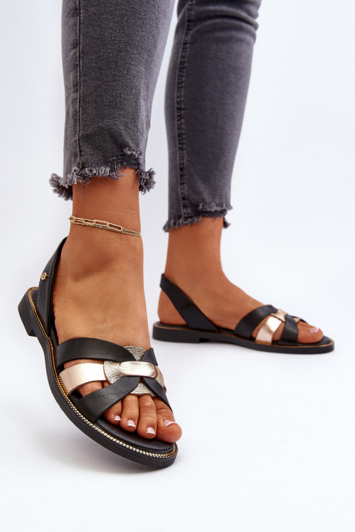 Zazoo 40382 Sandalias de mujer Piel de color negro Zazoo 40382 Sandalias de mujer Piel de color negro