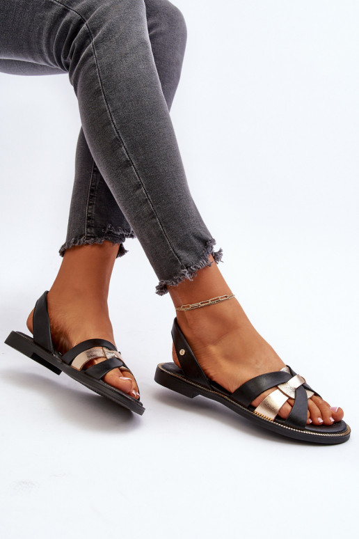 Zazoo 40382 Sandalias de mujer Piel de color negro Zazoo 40382 Sandalias de mujer Piel de color negro