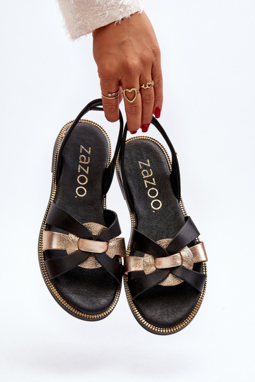 Zazoo 40382 Sandalias de mujer Piel de color negro Zazoo 40382 Sandalias de mujer Piel de color negro
