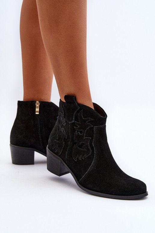 Zazoo 3426 Femenino Zapatos de gamuza estilo vaquero de color negro Zazoo 3426 Femenino Zapatos de gamuza estilo vaquero de color negro