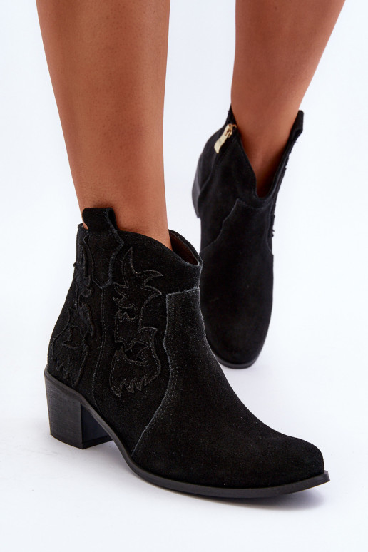 Zazoo 3426 Femenino Zapatos de gamuza estilo vaquero de color negro Zazoo 3426 Femenino Zapatos de gamuza estilo vaquero de color negro