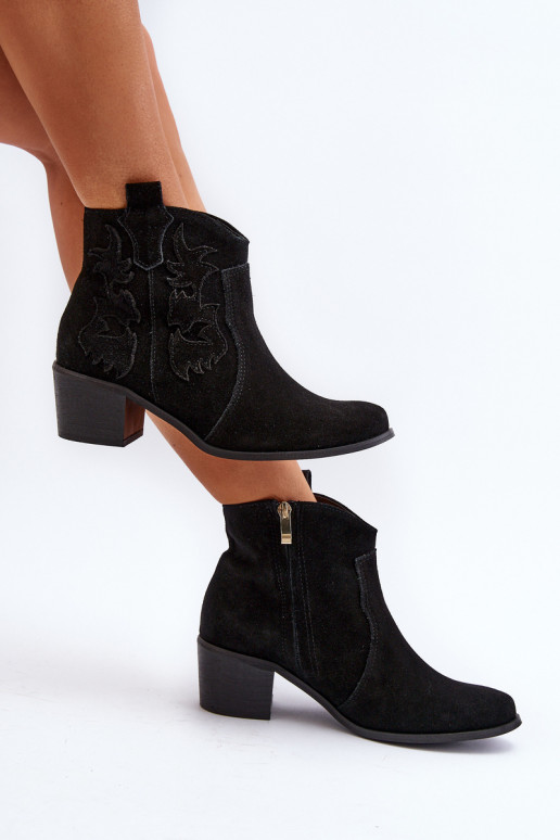 Zazoo 3426 Femenino Zapatos de gamuza estilo vaquero de color negro Zazoo 3426 Femenino Zapatos de gamuza estilo vaquero de color negro