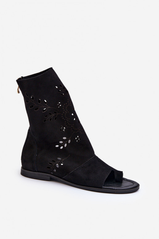 Zazoo 3437 Femenino Sandalias de ante con una bota Al castillo de color negro Zazoo 3437 Femenino Sandalias de ante con una bota Al castillo de color negro