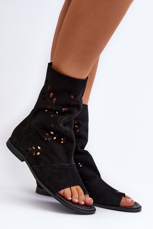 Zazoo 3437 Femenino Sandalias de ante con una bota Al castillo de color negro Zazoo 3437 Femenino Sandalias de ante con una bota Al castillo de color negro