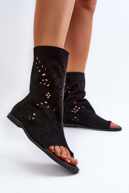 Zazoo 3437 Femenino Sandalias de ante con una bota Al castillo de color negro Zazoo 3437 Femenino Sandalias de ante con una bota Al castillo de color negro