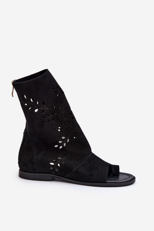 Zazoo 3437 Femenino Sandalias de ante con una bota Al castillo de color negro Zazoo 3437 Femenino Sandalias de ante con una bota Al castillo de color negro