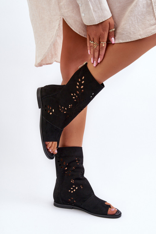 Zazoo 3437 Femenino Sandalias de ante con una bota Al castillo de color negro Zazoo 3437 Femenino Sandalias de ante con una bota Al castillo de color negro