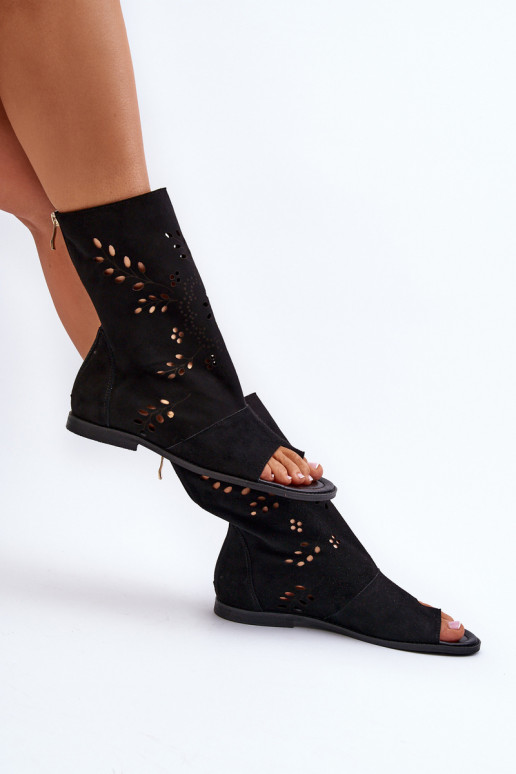 Zazoo 3437 Femenino Sandalias de ante con una bota Al castillo de color negro Zazoo 3437 Femenino Sandalias de ante con una bota Al castillo de color negro