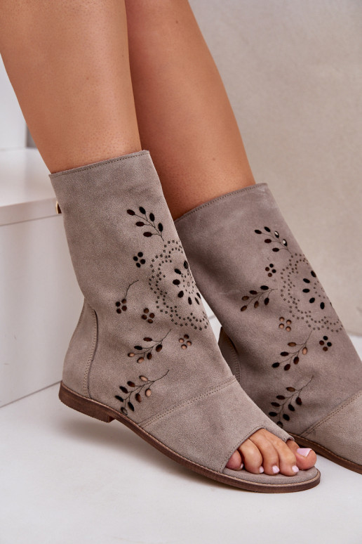 Zazoo 3437 Femenino Sandalias de ante con una bota Al castillo beige Zazoo 3437 Femenino Sandalias de ante con una bota Al castillo beige