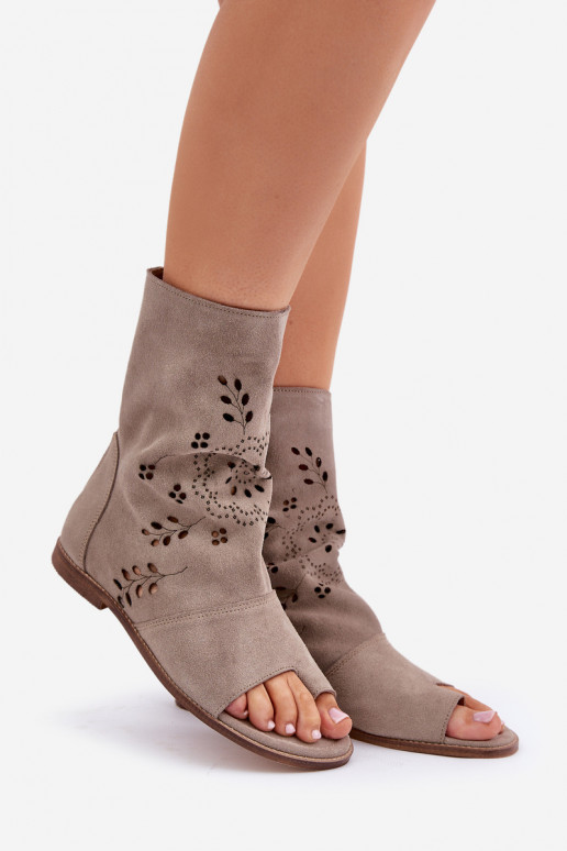 Zazoo 3437 Femenino Sandalias de ante con una bota Al castillo beige Zazoo 3437 Femenino Sandalias de ante con una bota Al castillo beige