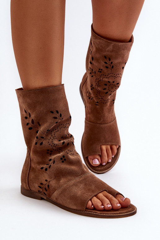 Zazoo 3437 Femenino Sandalias de ante con una bota Al castillo color marrón Zazoo 3437 Femenino Sandalias de ante con una bota Al castillo color marrón