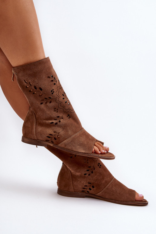 Zazoo 3437 Femenino Sandalias de ante con una bota Al castillo color marrón Zazoo 3437 Femenino Sandalias de ante con una bota Al castillo color marrón