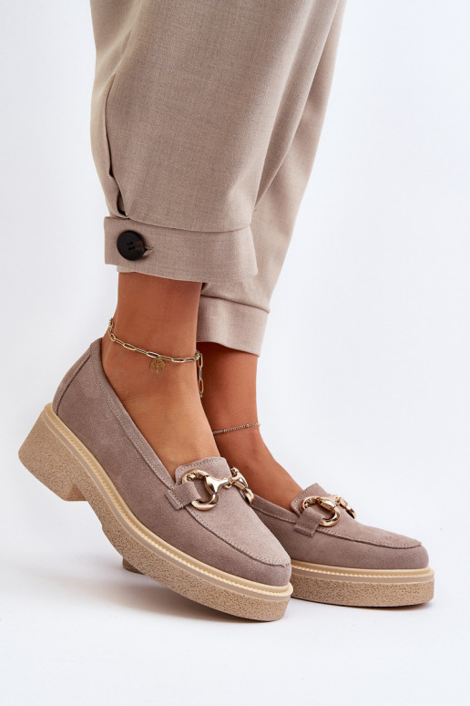 Zazoo 3429 Mocasines de ante Femenino con adornos color capuchino Zazoo 3429 Mocasines de ante Femenino con adornos color capuchino