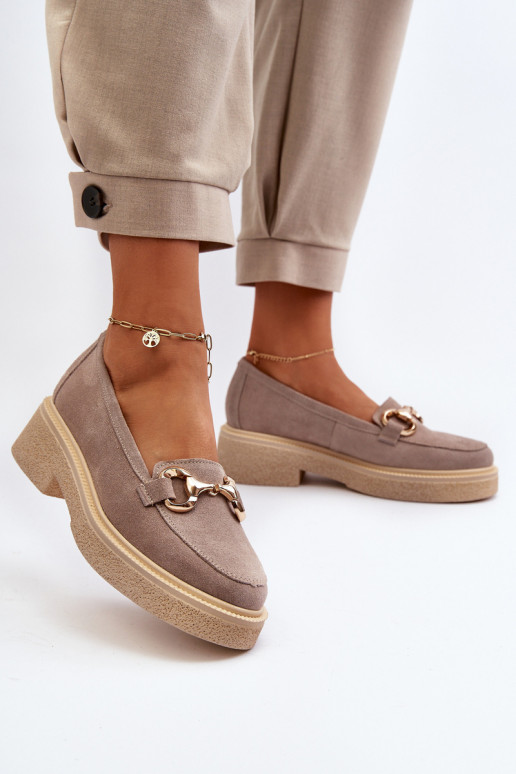 Zazoo 3429 Mocasines de ante Femenino con adornos color capuchino Zazoo 3429 Mocasines de ante Femenino con adornos color capuchino