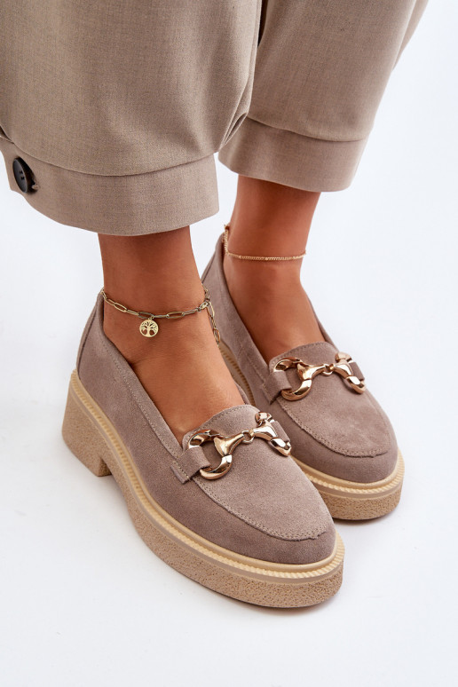 Zazoo 3429 Mocasines de ante Femenino con adornos color capuchino Zazoo 3429 Mocasines de ante Femenino con adornos color capuchino