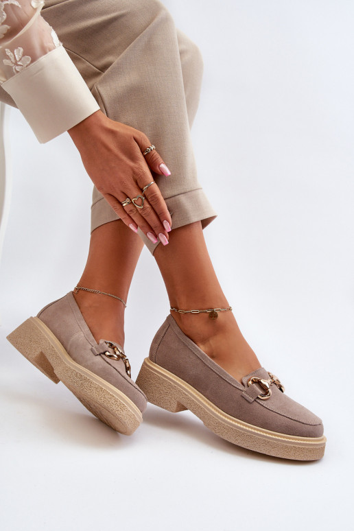 Zazoo 3429 Mocasines de ante Femenino con adornos color capuchino Zazoo 3429 Mocasines de ante Femenino con adornos color capuchino