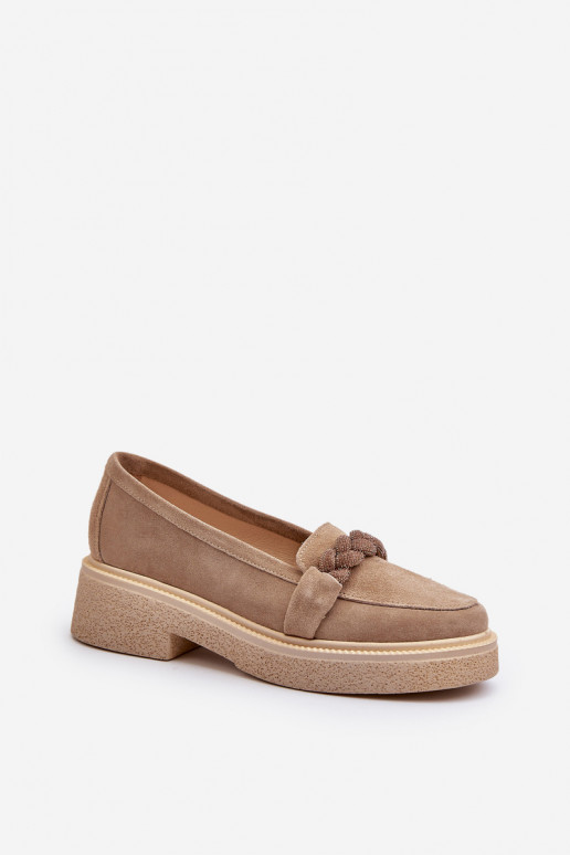 Zazoo 3429/EN Mocasines de ante elegantes con adornos beige Zazoo 3429/EN Mocasines de ante elegantes con adornos beige