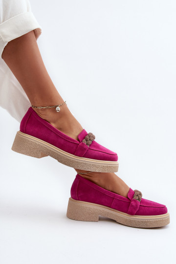 Zazoo 3429/IN Mocasines elegantes de ante con adornos en color rosado 2