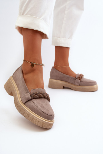 Zazoo 3429/IN Mocasines elegantes de ante con adornos en color capuchino