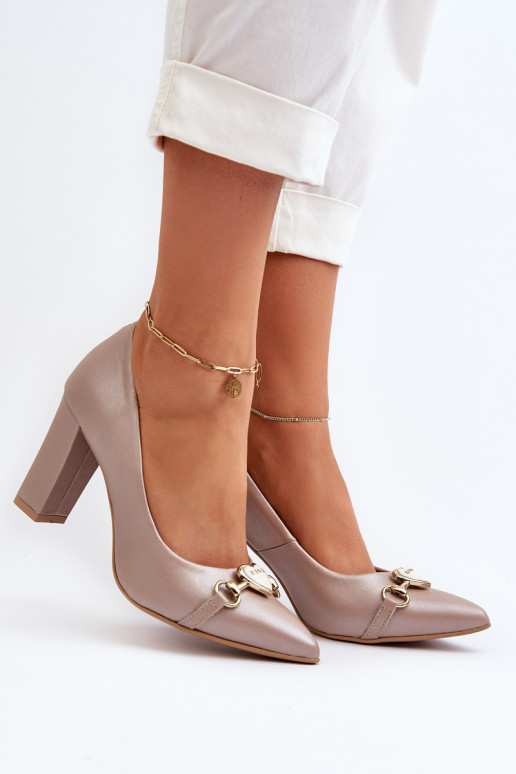 Zazoo 2453/OS Piel Zapatos con tacones con corazones madre perla Zazoo 2453/OS Piel Zapatos con tacones con corazones madre perla