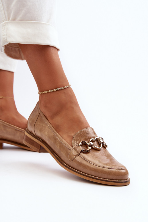 Piel Femenino Mocasines lacados Laura Messi 2760 color marrón