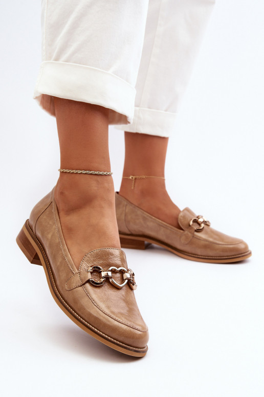 Piel Femenino Mocasines lacados Laura Messi 2760 color marrón