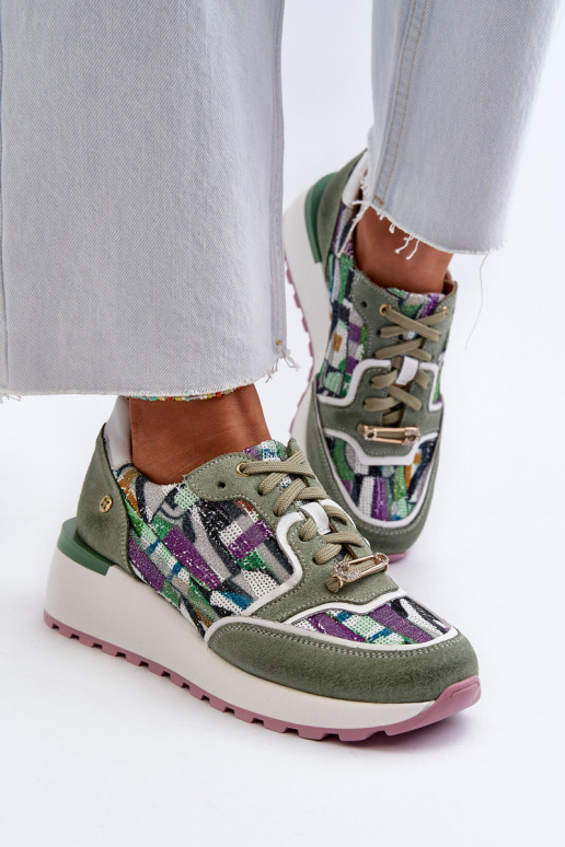 Piel Zapatillas modelo zapatos. Femenino con una plataforma Tiene queciejka 06390-09 SeledynoAe Piel Zapatillas modelo zapatos. Femenino con una plataforma Tiene queciejka 06390-09 SeledynoAe