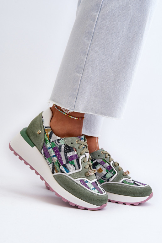 Piel Zapatillas modelo zapatos. Femenino con una plataforma Tiene queciejka 06390-09 SeledynoAe Piel Zapatillas modelo zapatos. Femenino con una plataforma Tiene queciejka 06390-09 SeledynoAe