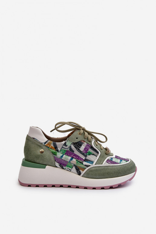 Piel Zapatillas modelo zapatos. Femenino con una plataforma Tiene queciejka 06390-09 SeledynoAe Piel Zapatillas modelo zapatos. Femenino con una plataforma Tiene queciejka 06390-09 SeledynoAe