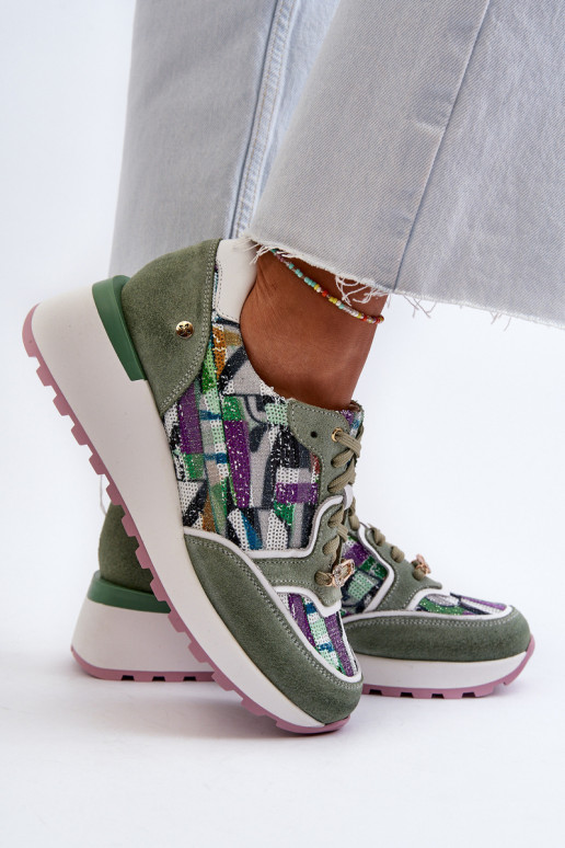 Piel Zapatillas modelo zapatos. Femenino con una plataforma Tiene queciejka 06390-09 SeledynoAe Piel Zapatillas modelo zapatos. Femenino con una plataforma Tiene queciejka 06390-09 SeledynoAe