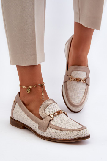 Piel Mocasines con adornos color dorado Tiene queciejka 06442-25 color dorado