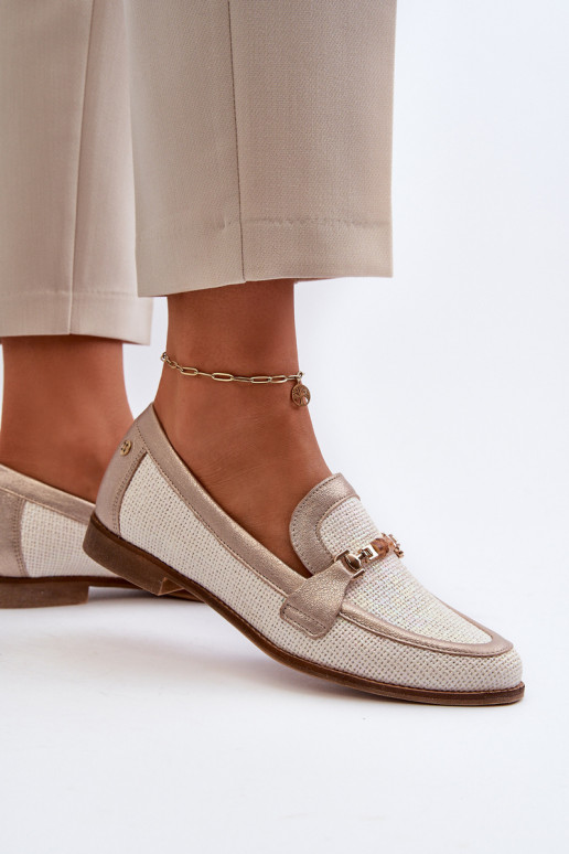 Piel Mocasines con adornos color dorado Tiene queciejka 06442-25 color dorado Piel Mocasines con adornos color dorado Tiene queciejka 06442-25 color dorado