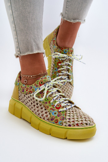 Zapatos de mujer de cuero Tai turiciejka 05850-09 color lima