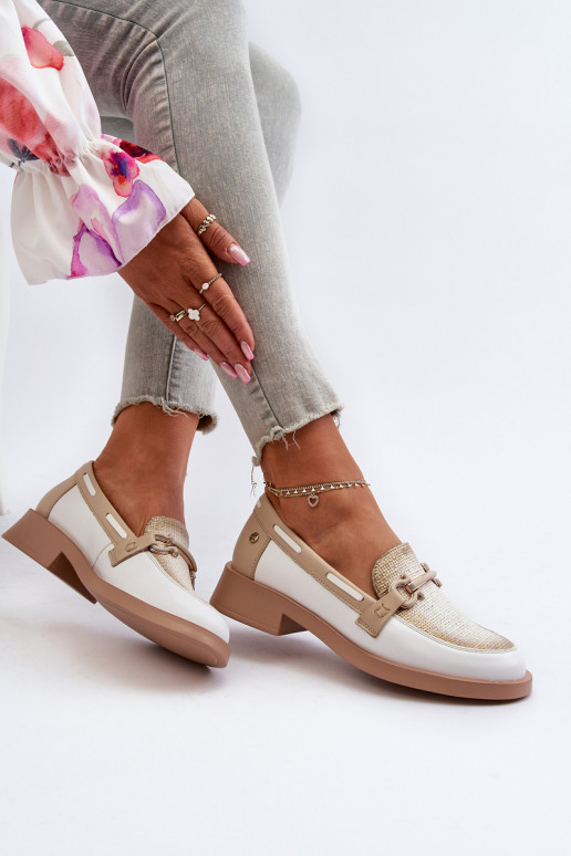 Piel Mocasines zapatos Femenino Tiene queciejka 06493-11 Blanco-beige Piel Mocasines zapatos Femenino Tiene queciejka 06493-11 Blanco-beige